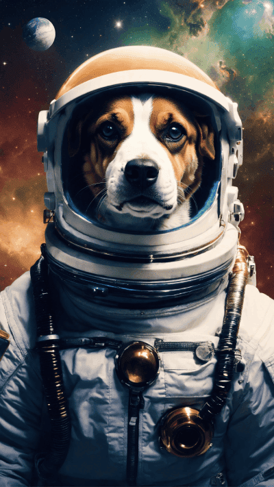 Pet portrait in Astronaut art style — Pet Imagination example