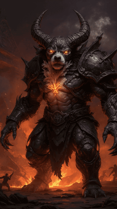 Pet portrait in Final Boss art style — Pet Imagination example