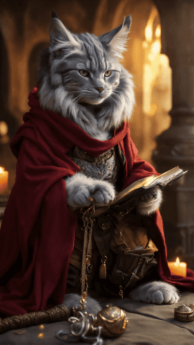 Pet portrait in Wizard art style — Pet Imagination example